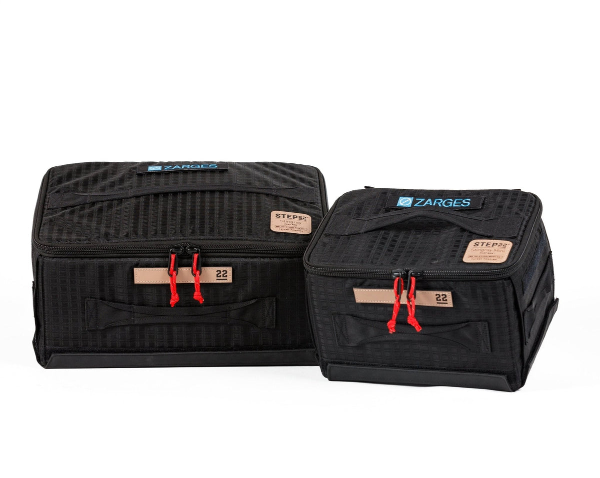 Two Step 22 Stingray Flat Box organizers in large and small sizes, front view
