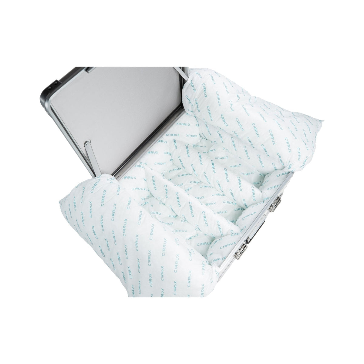 ZARGES C-Series Battery Case-40582 from above, open with the white cushioned liner filling the interior