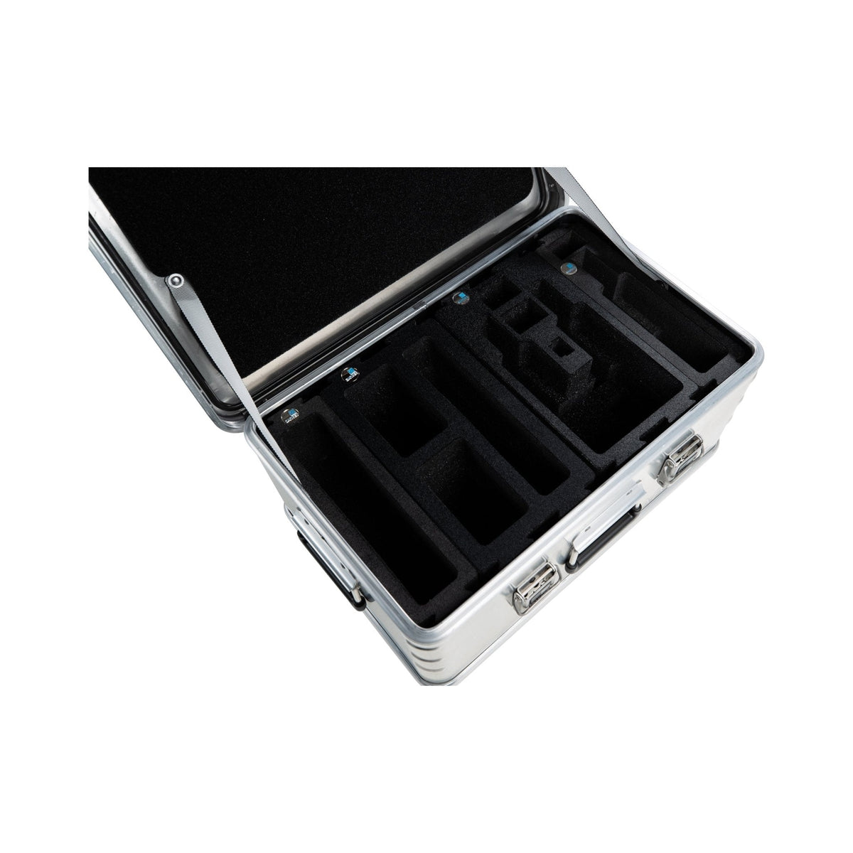 ZARGES Chameleon Case from above, empty foam modules of different sizes filling the interior