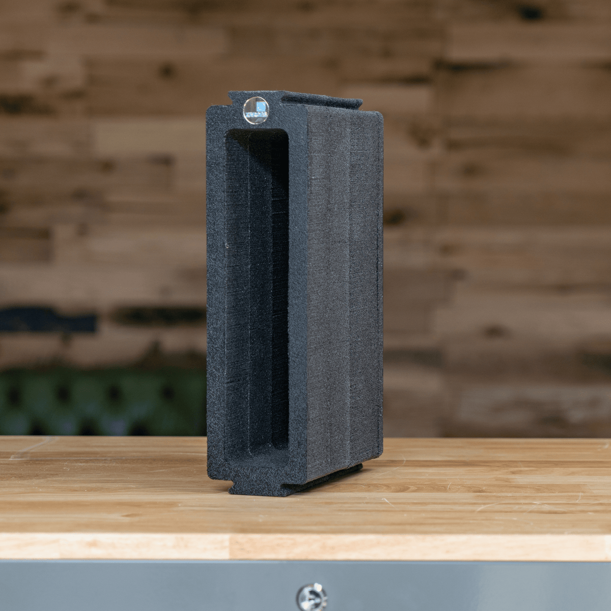 ZARGES Chameleon Module - Single Width standing on a wooden workbench