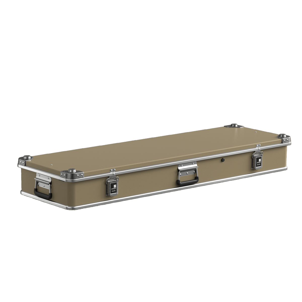 ZARGES Color Wrap K470-31011686 Beige on a long case, closed, front three-quarter view