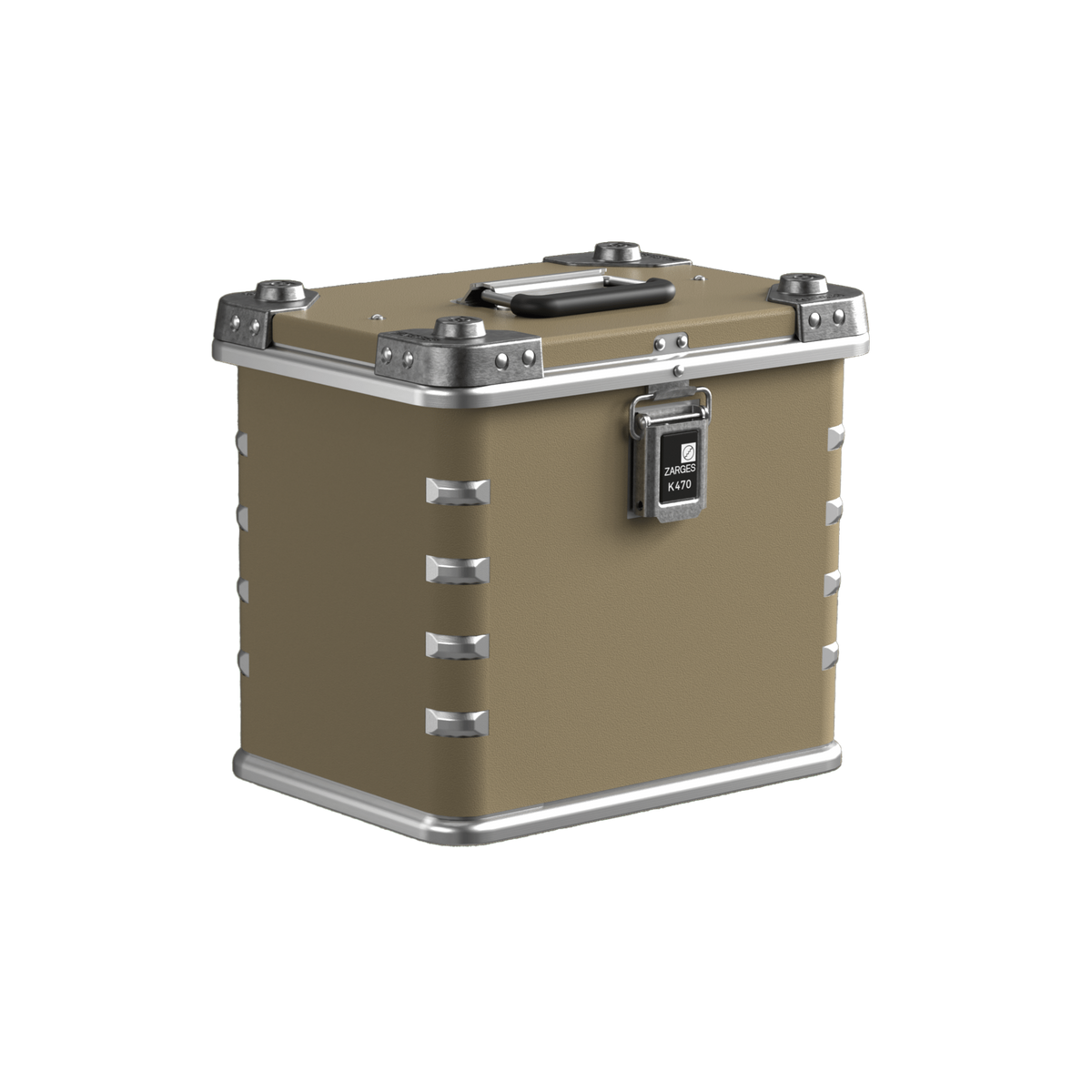 ZARGES Color Wrap K470-40677 Beige on a tall K470 case, closed, front three-quarter view