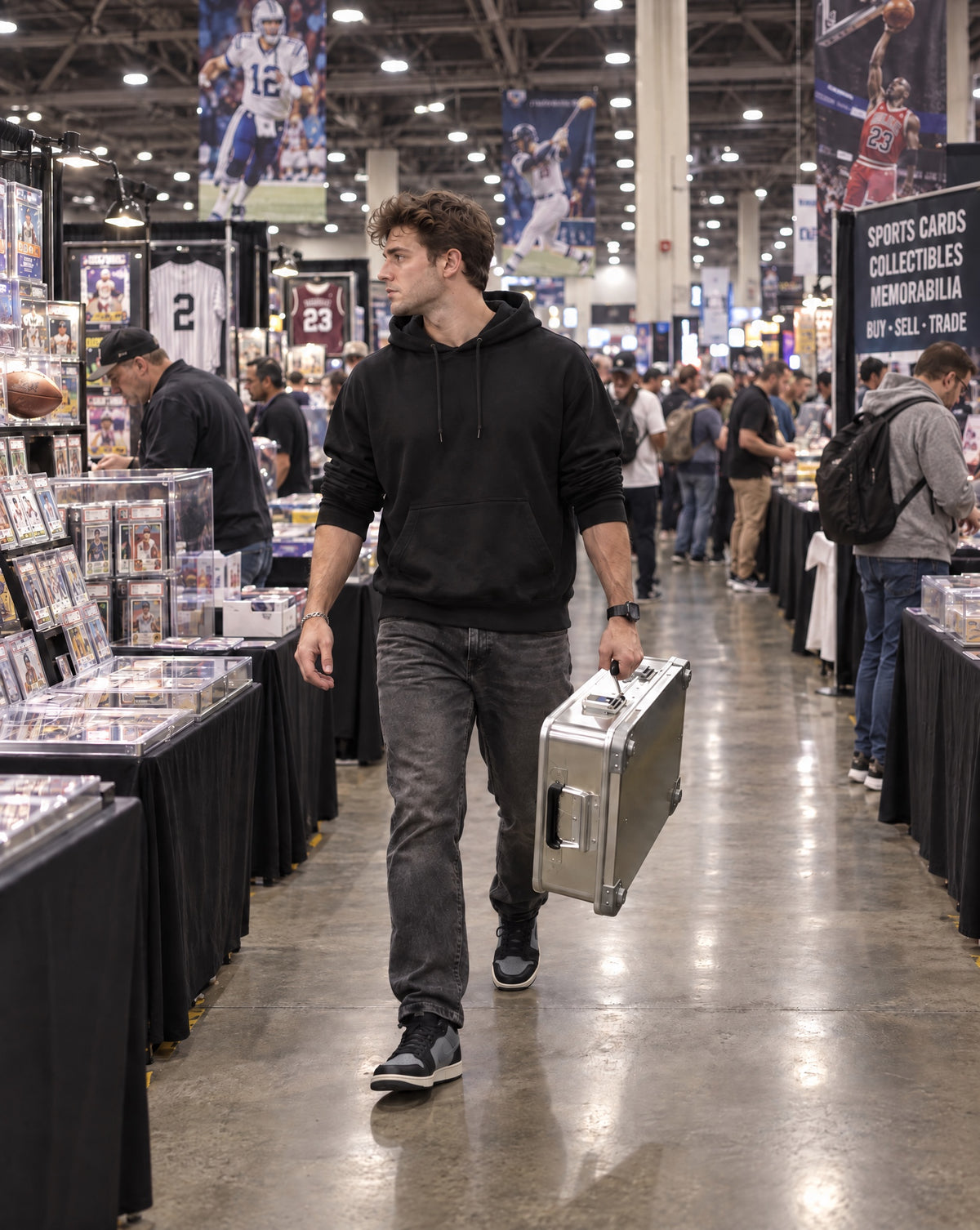 ZARGES CURATOR card collector case in use: walking a trade show