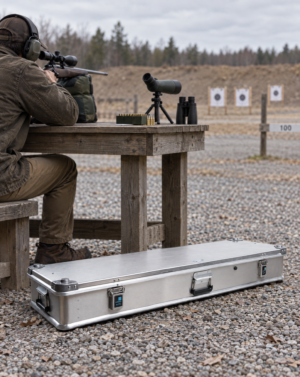 ZARGES K470 31011686 rifle case at the shooting range