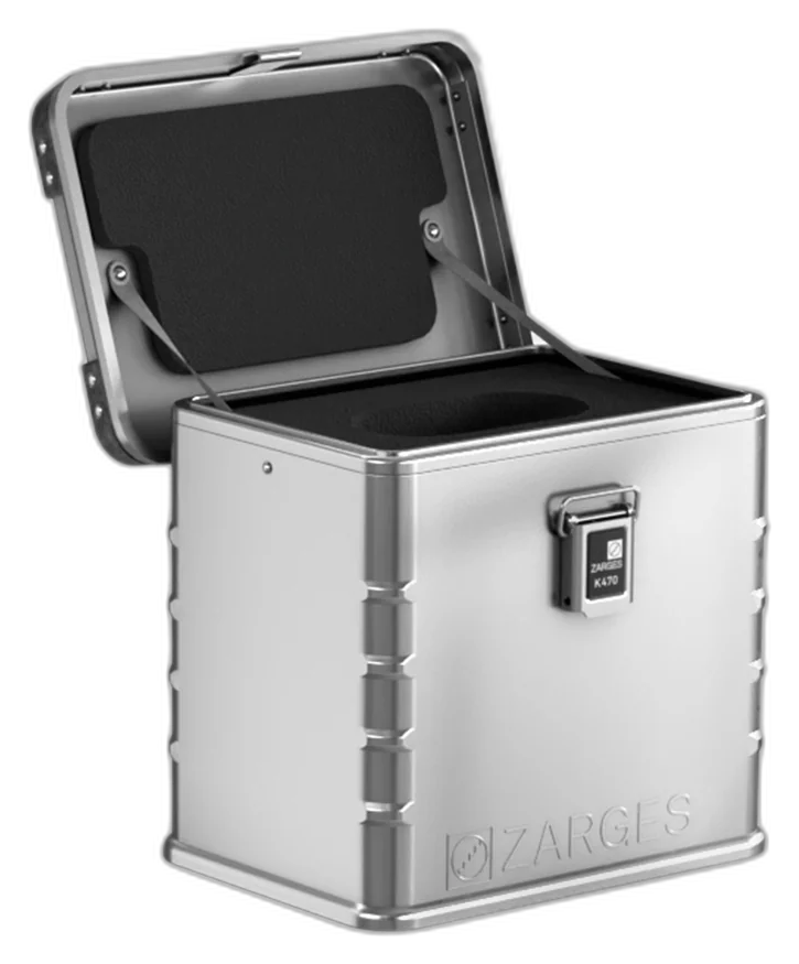 ZARGES K470-40677 aluminum case with factory-installed foam liner