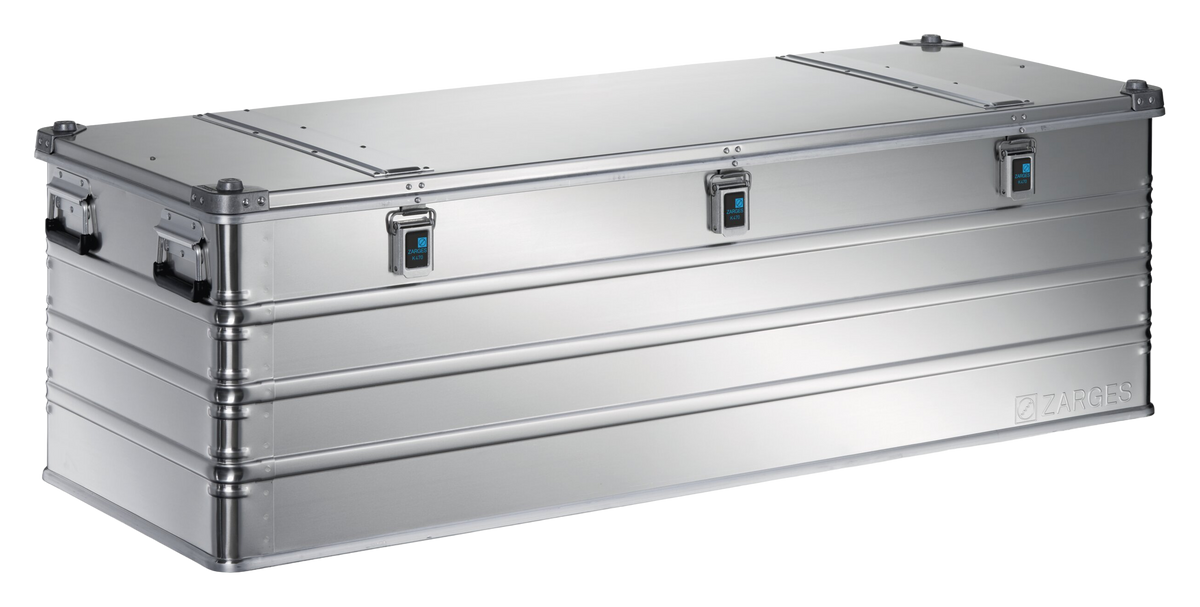 ZARGES K470-40875 long aluminum case, closed, three-latch front with handles at each end