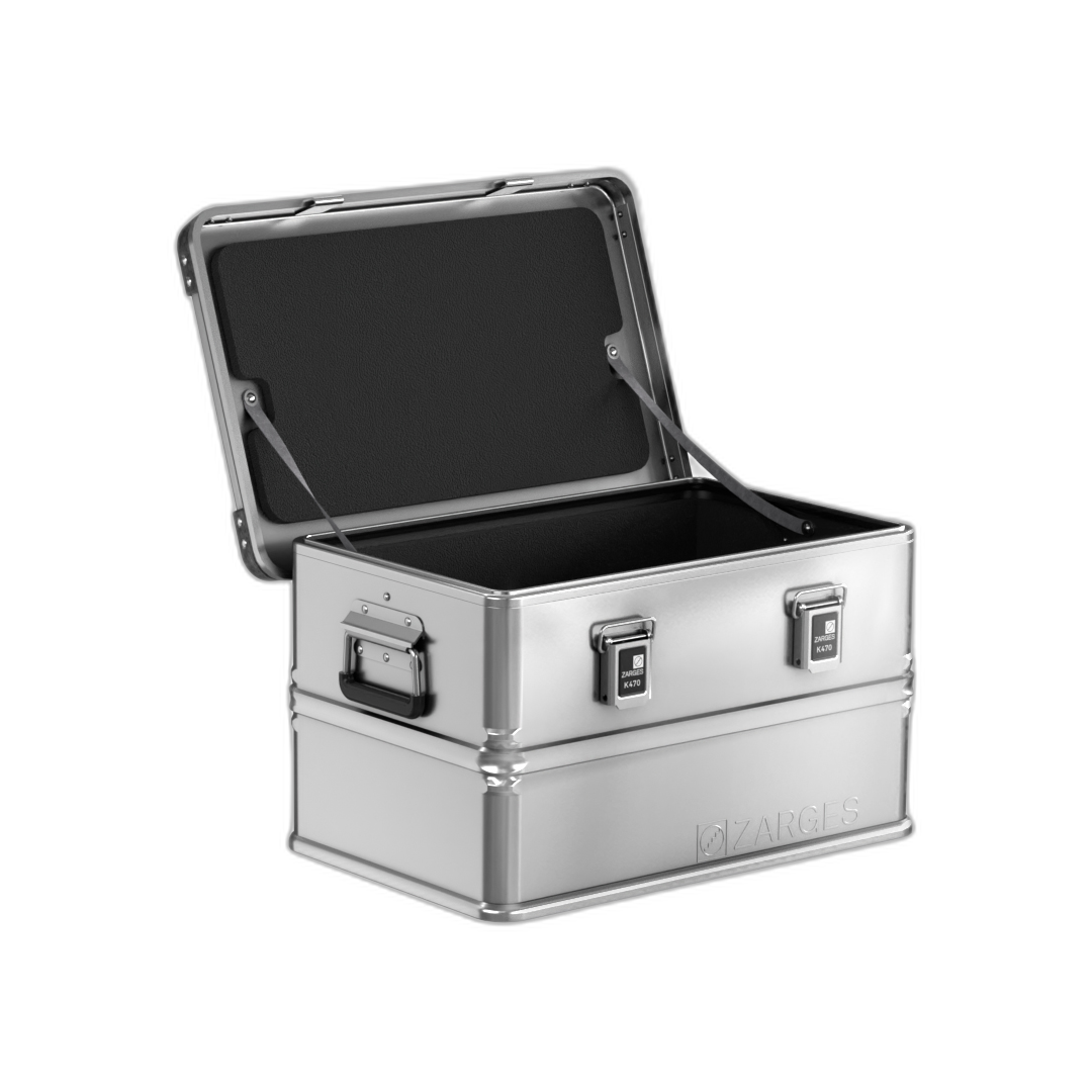 ZARGES K470 Liner - 40678 fitted in an open K470 case, foam-lined lid and walls