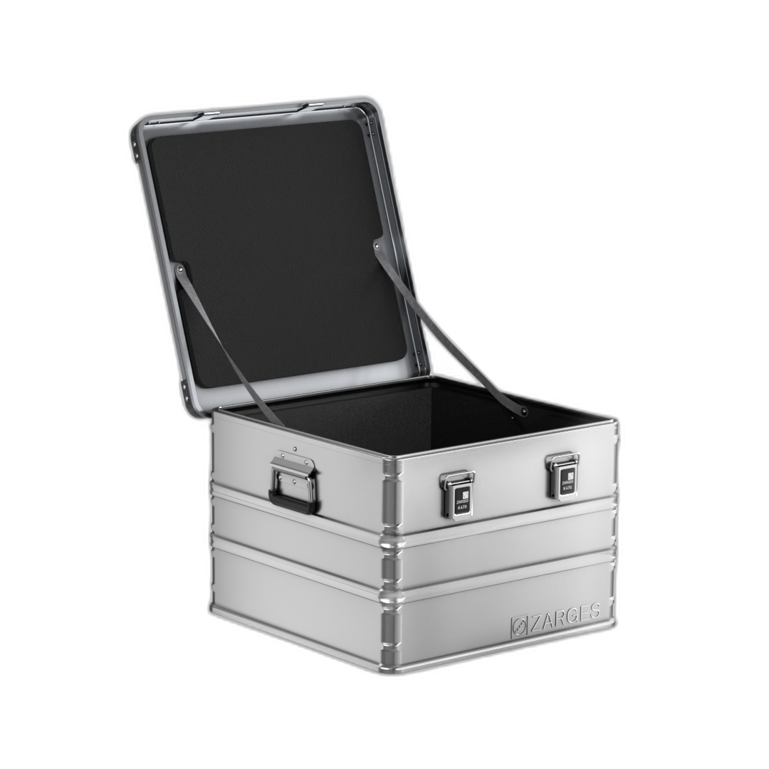 ZARGES K470 Liner - 40859 lining the lid and walls of an open square aluminum case