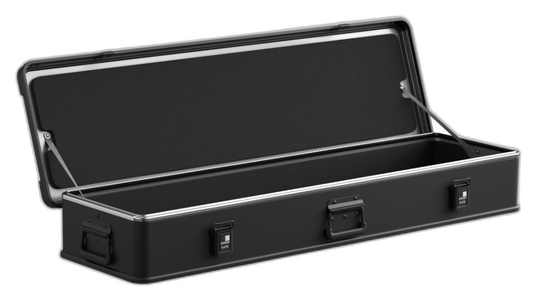 ZARGES K470-Matte Black-31016053 aluminum case with factory-installed foam liner