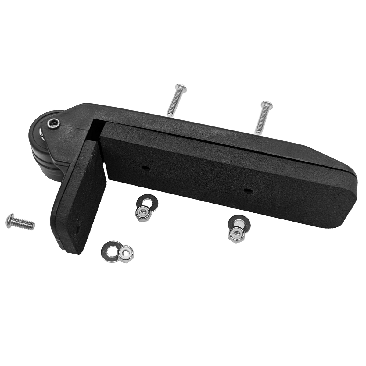 ZARGES Wheel Set bracket with mounting bolts, washers and nuts laid out