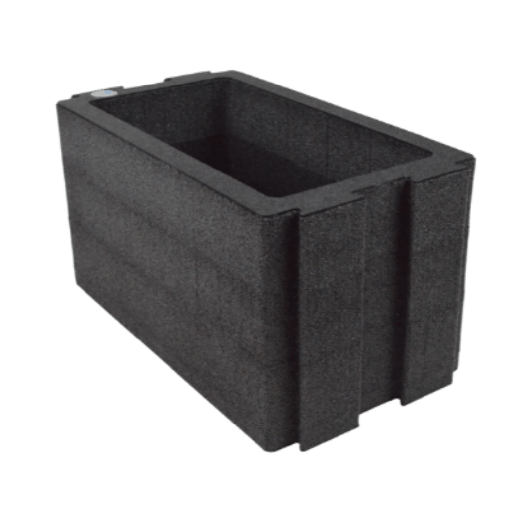 ZARGES Chameleon Module - Double-Wide Open lying flat, open-top black foam tray seen from the side