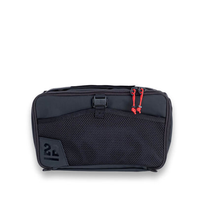 Step 22 Quoll Cube HD Packing Cube, Small, front view with mesh pocket, buckle strap and 22 logo