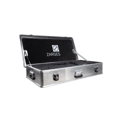 ZARGES AR Case open, black foam lid with the ZARGES logo and a cut foam rifle insert