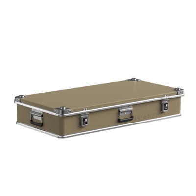 ZARGES Color Wrap K470-380031 Beige on a long flat K470 case, closed, three-quarter view