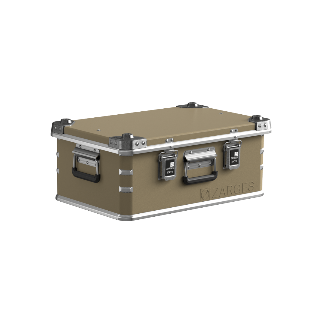 ZARGES Color Wrap K470-40568 Beige on a closed K470 case, front three-quarter view