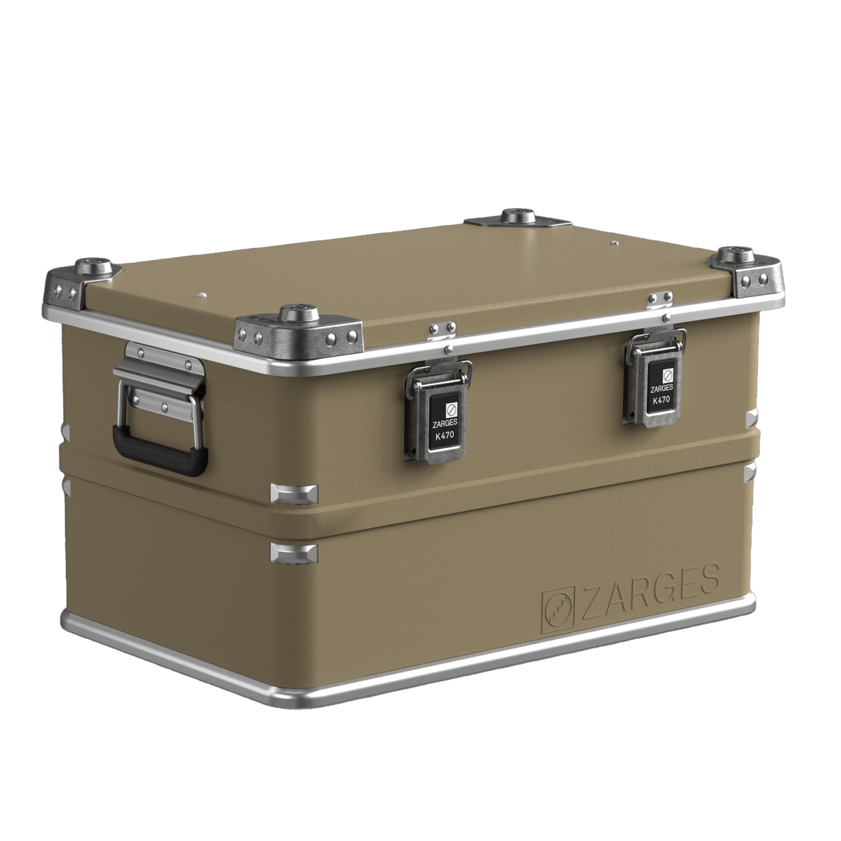 ZARGES Color Wrap K470-40678 Beige on a closed case, front three-quarter view with latches