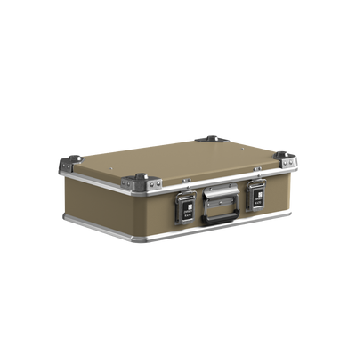ZARGES Color Wrap K470-40810 Beige on a flat K470 case, closed, front three-quarter view