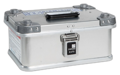 ZARGES F-Series Battery Case-6160835, closed, front view with K470 latch and lid handle