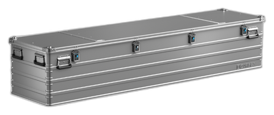 ZARGES K470-31004150 long aluminum case, closed, with four latches and handles at each end
