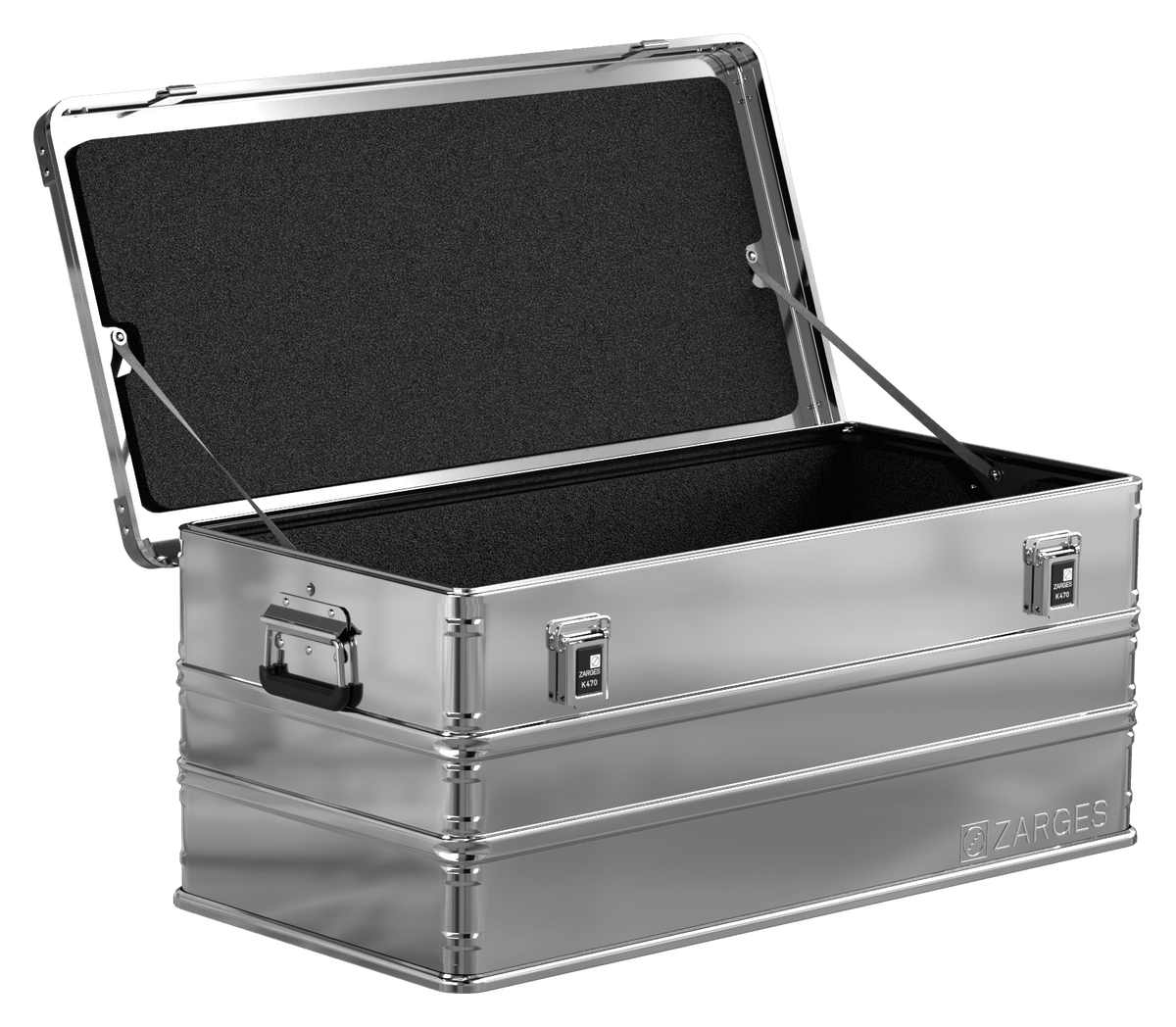 ZARGES K470-40567 aluminum case with factory-installed foam liner