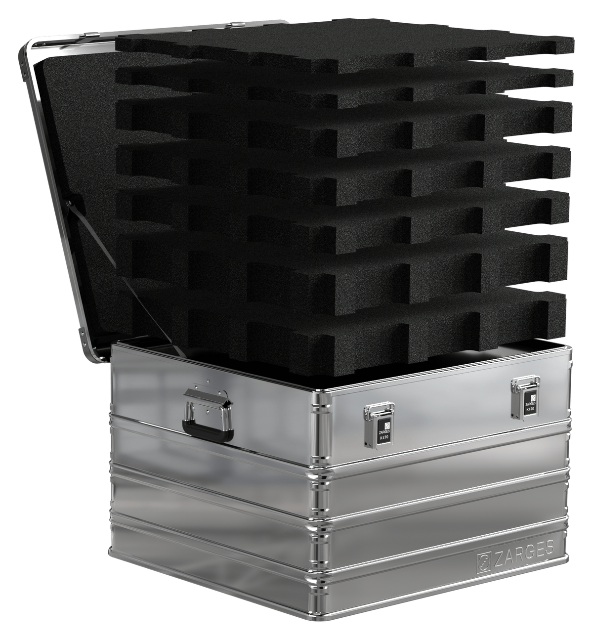 ZARGES K470-40843 aluminum case with foam fill