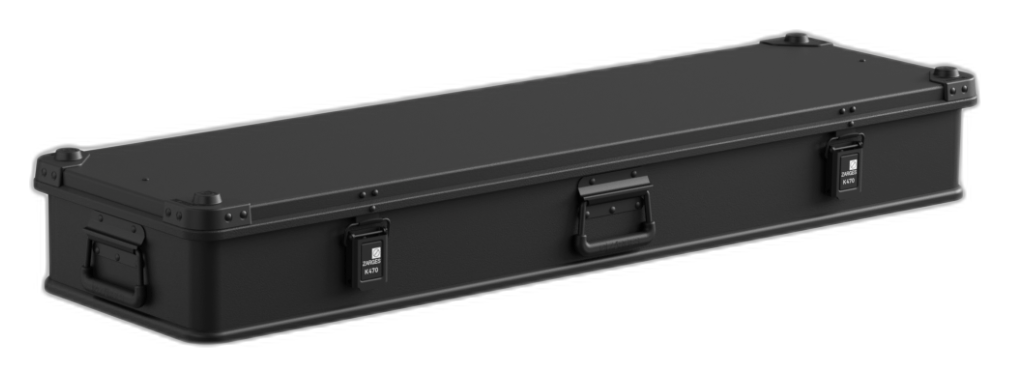 ZARGES K470-Matte Black-31016053 long rifle case, closed, three latches and center handle