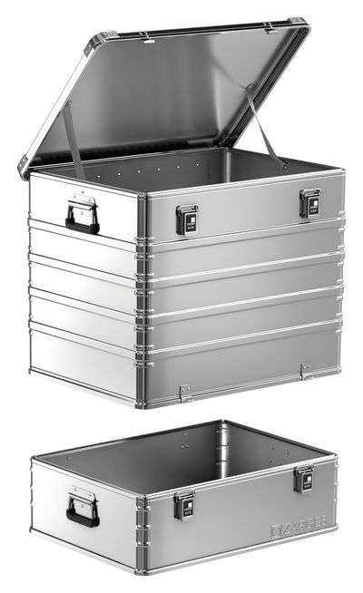 ZARGES K470-Plus Hood Case (units 40504 & 40506), hood lid open, lifted off the separate base tray