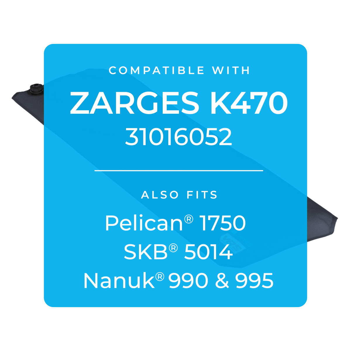 Graphic: KOR Single Panel fits ZARGES K470 31016052, also Pelican 1750, SKB 5014 and Nanuk 990 & 995