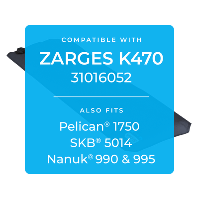 Graphic: KOR Single Panel fits ZARGES K470 31016052, also Pelican 1750, SKB 5014 and Nanuk 990 & 995