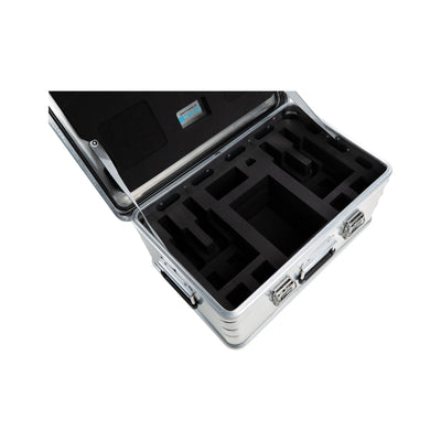 ZARGES PistolPak Case open, seen from above, cut-foam insert with pistol and magazine slots